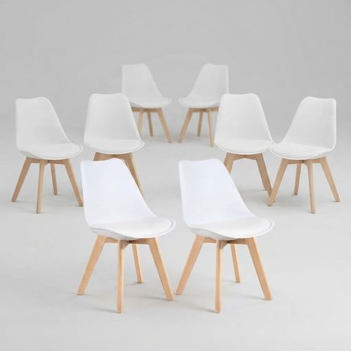 Mid-Century Shell Side Chair, Set of 2, White
