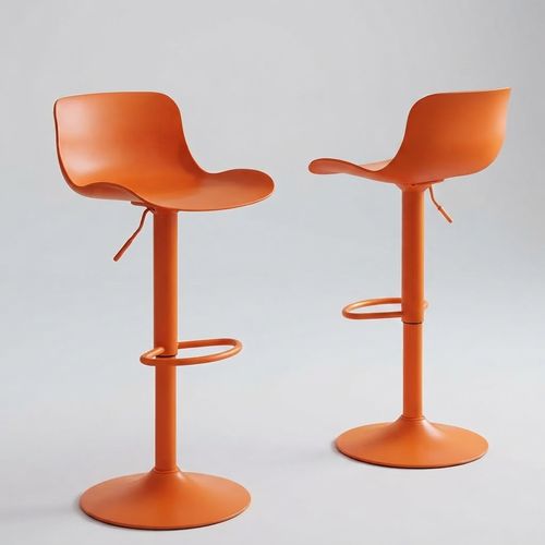 Swivel Shell-Back Counter Stool, Set of 2, Orange